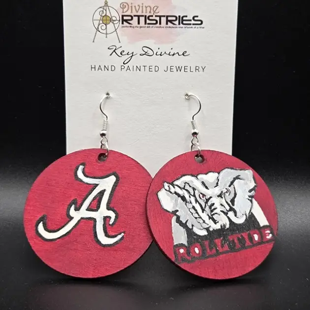 Circle Alabama Crimson Tide Earrings