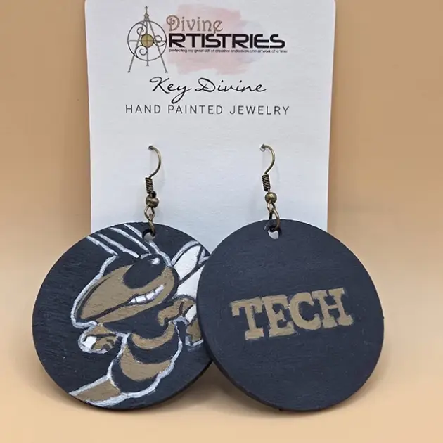 Circle Georgia Tech Earrings