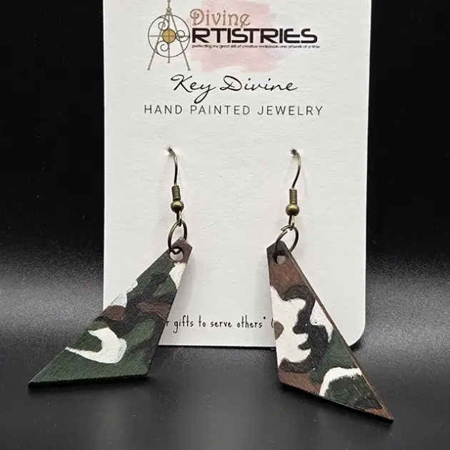 Geometric Camouflage Earrings