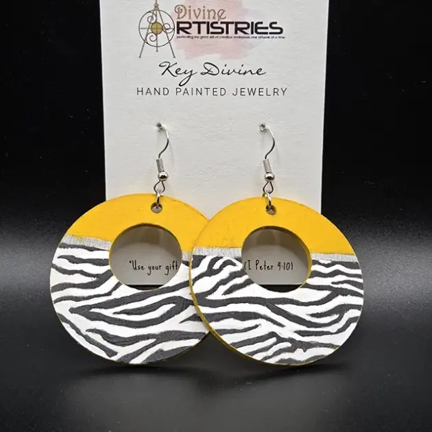 Hollowed Circle Sunshine Zebra Earrings