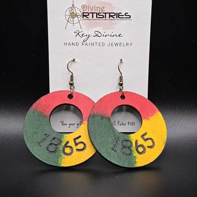 Hollowed Circle Trisection Pan-African 1865 Earrings