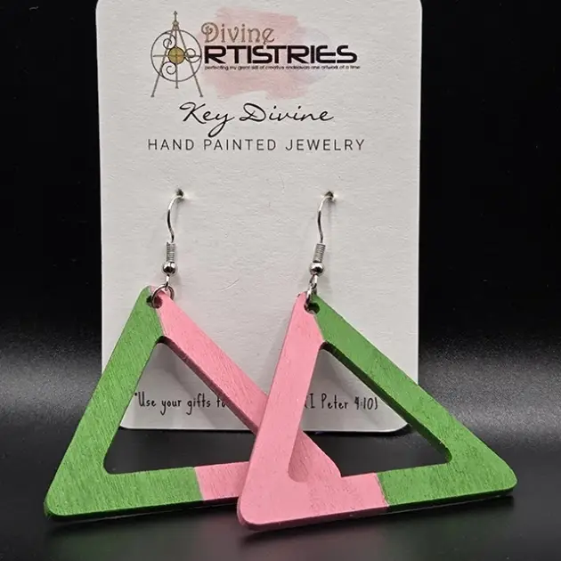 Hollowed Triangle Watermelon Slice Earrings